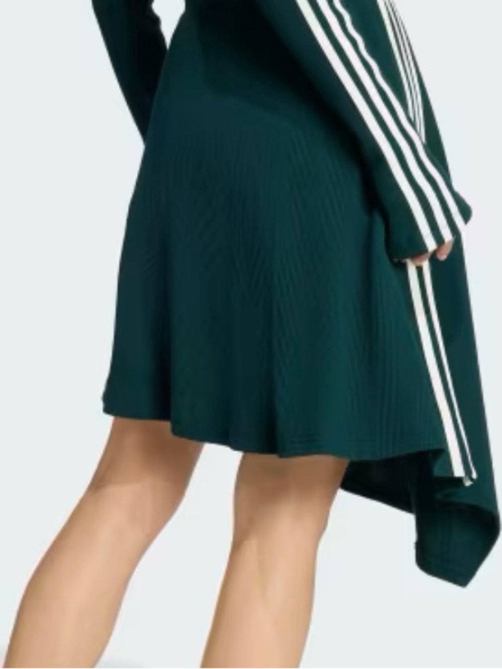 adidas Dark Green Asymmetrical Three-Stripe Skirt - Picture 4 of 6